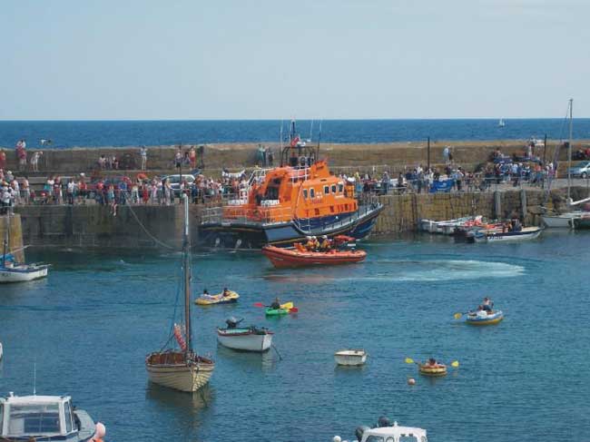RNLI Lifeboat visiting Mousehole